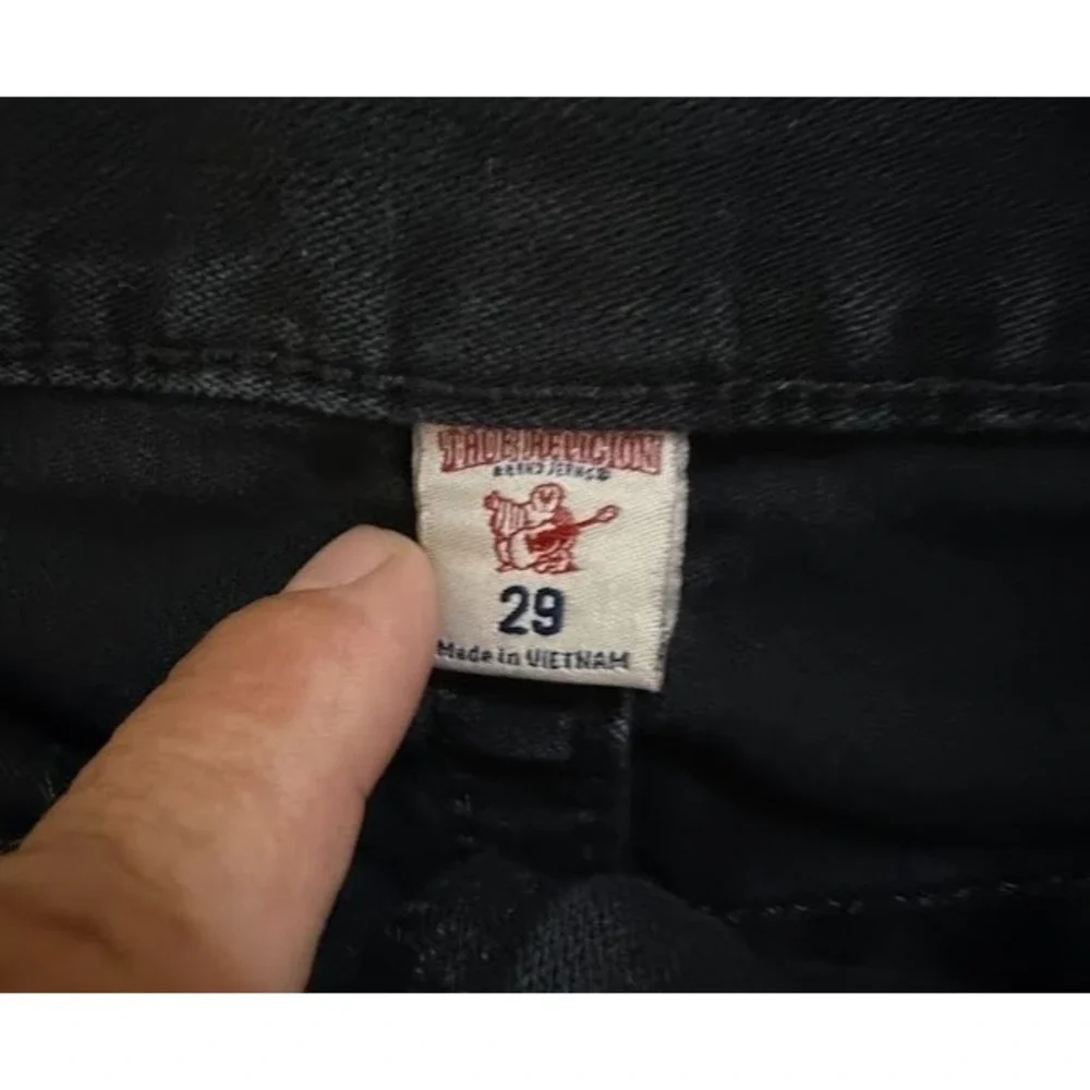 True Religion‎ Jeans Mens 32 Black Denim Skinny No Flap 32x32.